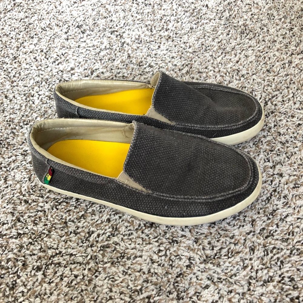 Gray Vans Slipons